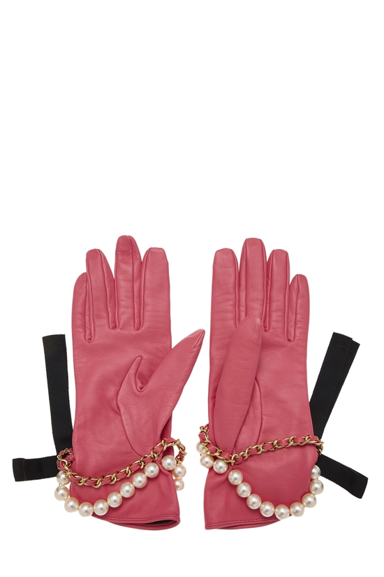 Pink Lambskin Gloves, , large image number 1