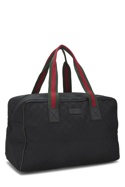 Black GG Canvas Web Carry On Duffle Large, , large