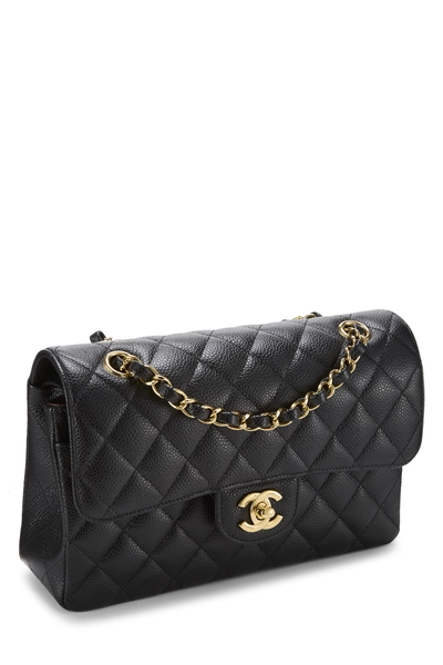 Chanel Black Quilted Caviar Classic Double Flap Small — photo 2