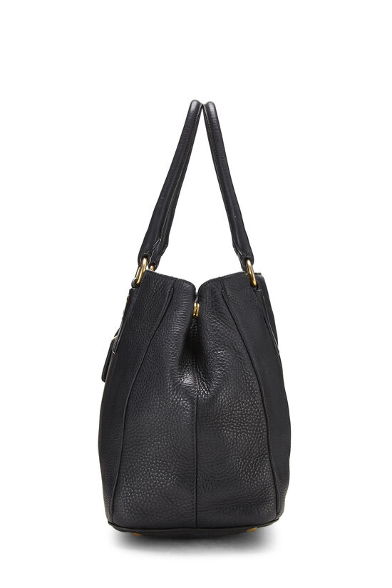 Black Vitello Daino Shopping Bag, , large image number 2