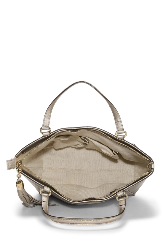 Gold Metallic Leather Soho Top Handle Bag, , large image number 5