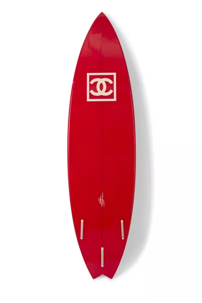 Philippe Barland x Chanel Limited Edition Red Polyurethane Surfboard, , large