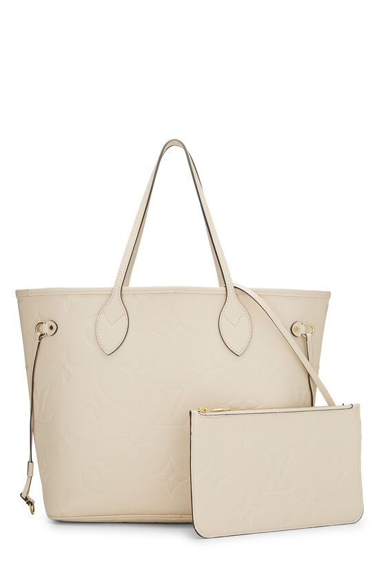 Louis Vuitton Cream Giant Monogram Empreinte Neverfull MM 
