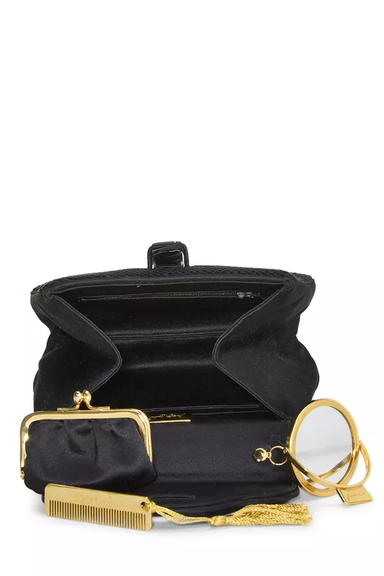 Black Satin Crystal Top Handle, , large image number 5