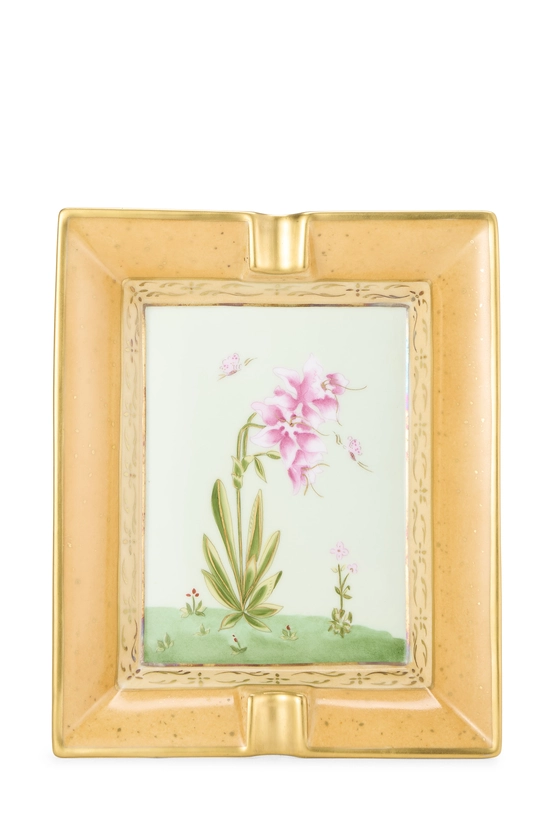 Multicolor Orchid Porcelain Ashtray, , large image number 0