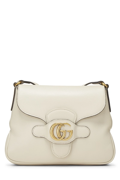 Gucci Cream Leather GG Marmont Messenger Bag Small