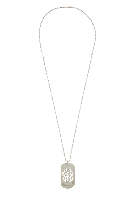Sterling Silver Dagger Cutout Dog Tag Necklace, , large image number 0