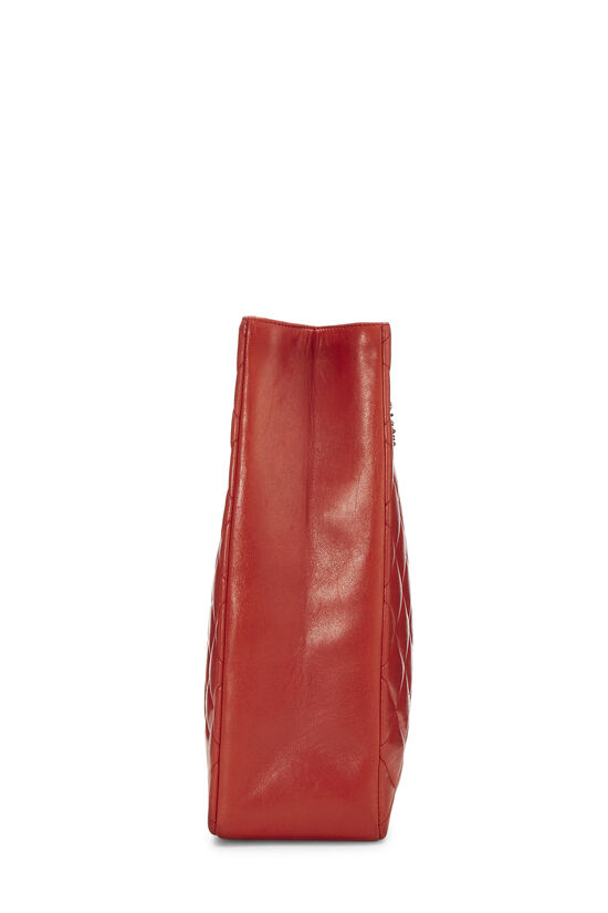 Red Quilted Lambskin Shoulder Bag Medium, , large image number 3
