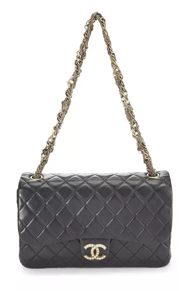 Black Quilted Lambskin Westminster Pearl Flap