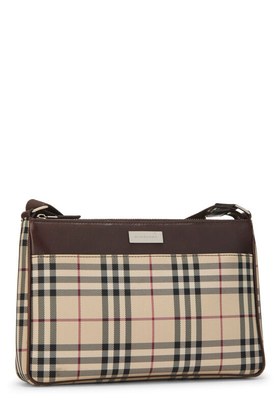 Brown Nylon House Check Crossbody Small, , large image number 1