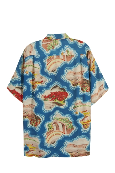 Blue Whale Hawaii Island Pattern Shirt, , large