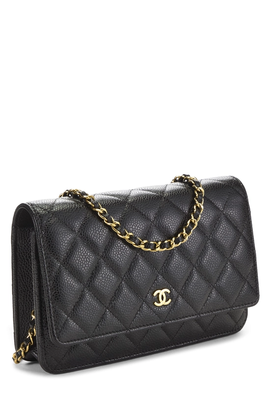 Black Caviar Classic Quilted Wallet On Chain (WOC), , large image number 1