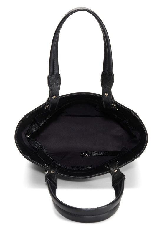 Black Quilted Coated Canvas Paris Biarritz Tote, , large image number 5