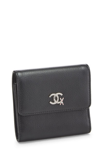 Black Leather Ski Compact Wallet, , large