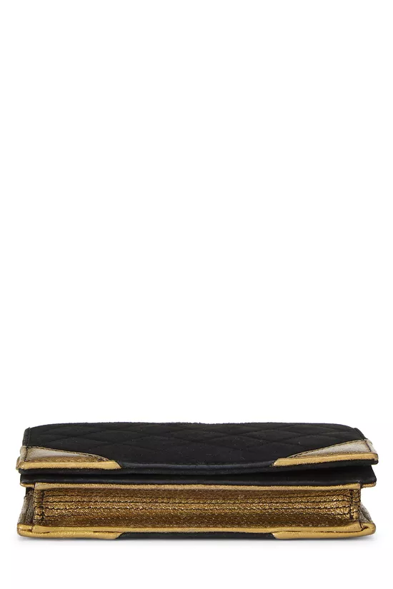 Black Quilted Suede Bible Clutch , , large image number 4