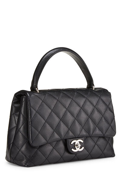 Black Quilted Caviar Kelly Small, , large