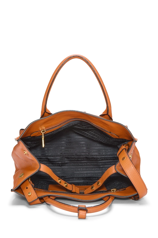Orange Vitello Daino Convertible Handbag, , large image number 5