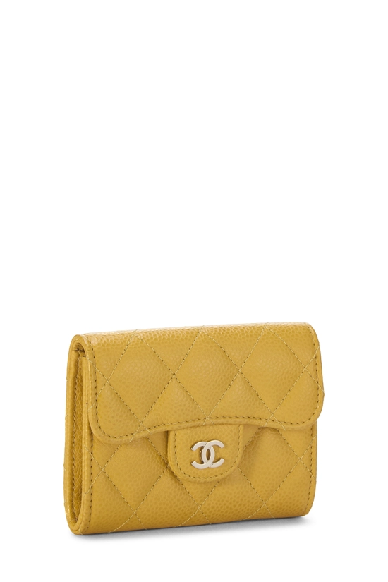 Yellow Caviar Classic Flap Card Holder, , large image number 1