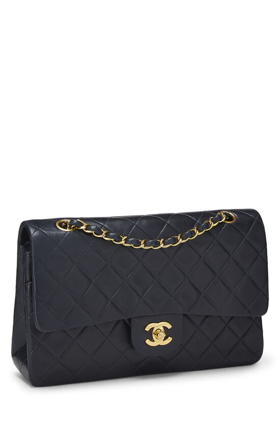 Navy Quilted Lambskin Classic Double Flap Small, , large image number 1