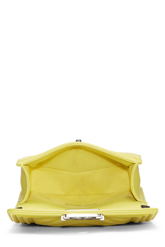 Yellow Chevron Lambskin Boy Bag Small, , large image number 5