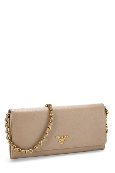 Prada Beige Saffiano Leather Wallet On Chain (WOC) — photo 2