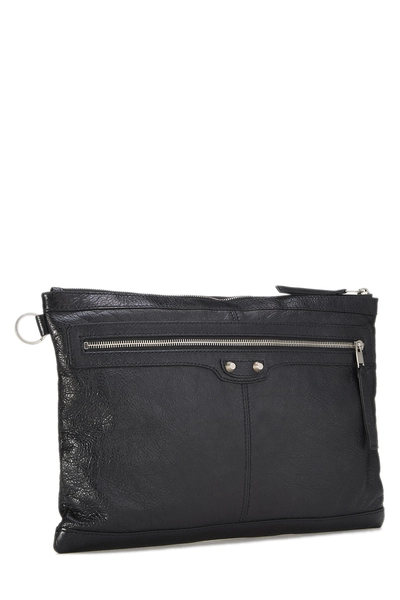 Black Agneau Clutch, , large