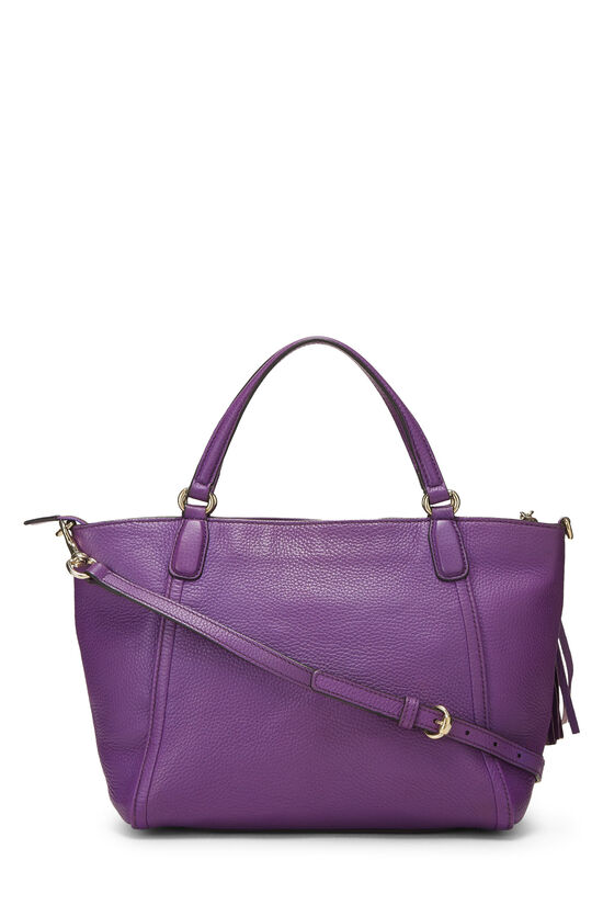Purple Grained Leather Soho Top Handle Bag, , large image number 3