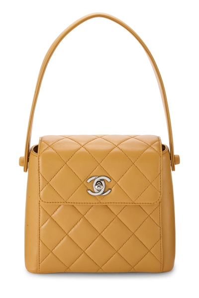 Chanel Orange Quilted Lambskin Handbag
