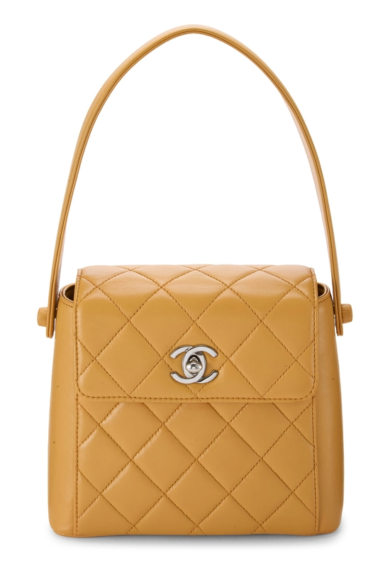 Orange Quilted Lambskin Handbag, , large image number 0