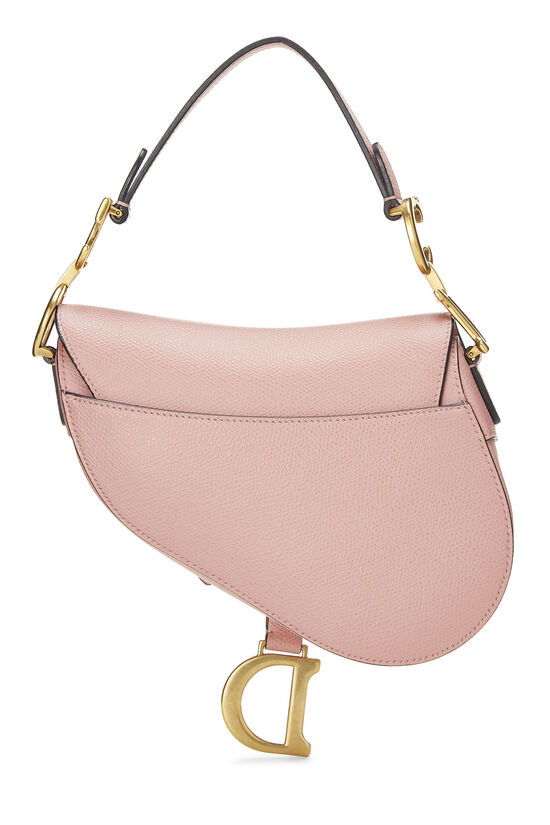 Pink Grained Leather Saddle Bag Mini, , large image number 4