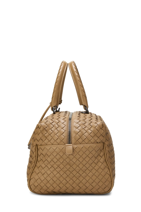 Brown Intrecciato Leather Boston, , large image number 2