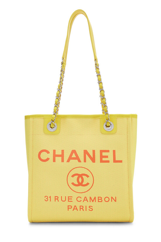 Yellow Canvas Deauville Tote Small, , large image number 0