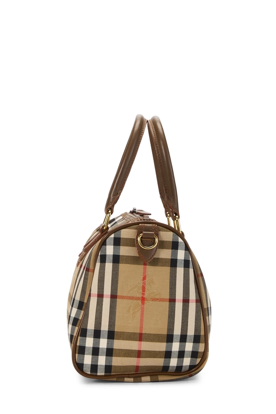 Brown Haymarket Check Canvas Boston Bag, , large image number 2