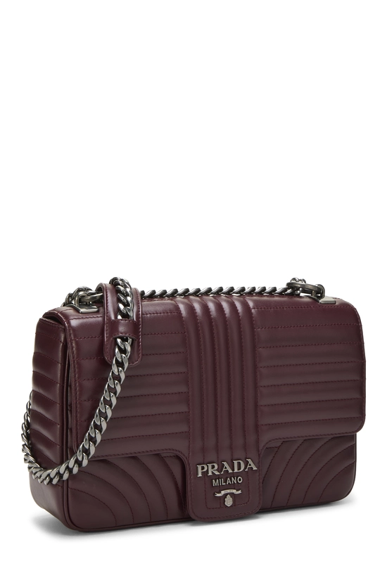 Burgundy Calfskin Diagramme Flap Bag Large, , large image number 1