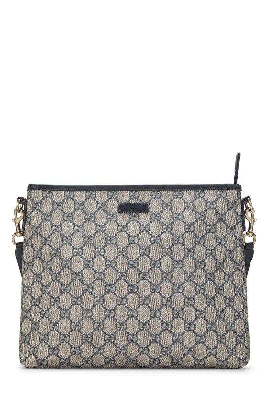 Navy GG Canvas Zip Flat Messenger, , large image number 0