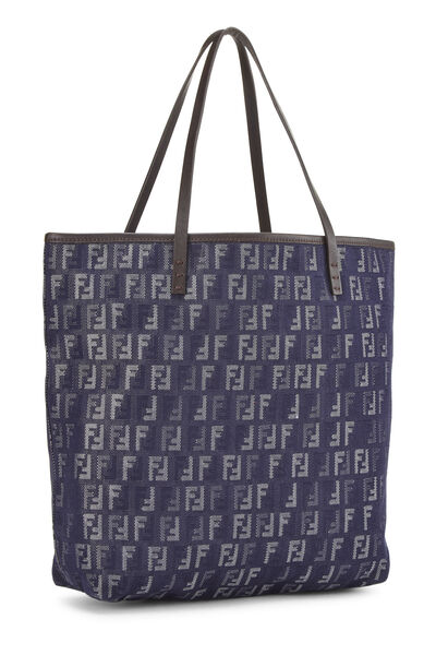 Navy Zucchino Denim Tote Bag, , large