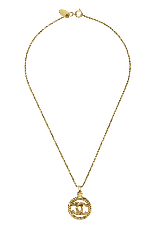 Gold Rope Border 'CC' Necklace Small, , large image number 1