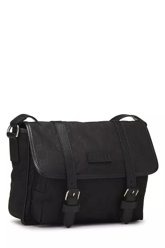 Black GG Nylon Flap Messenger Small, , large image number 1