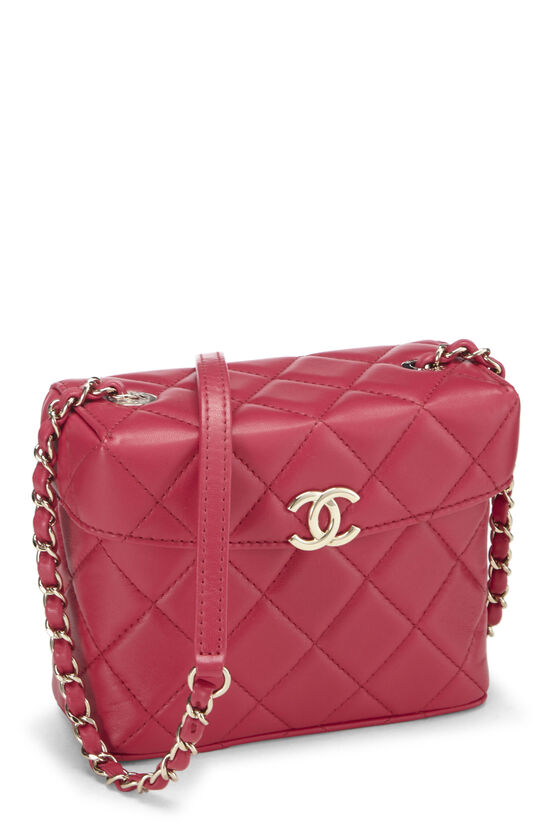 Pink Quilted Lambskin Box Bag Small