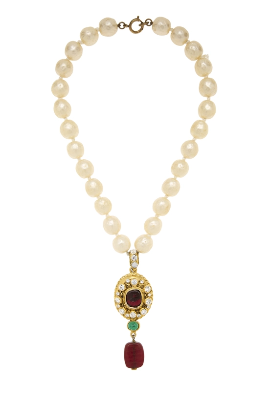 Multicolor Gripoix Pendant Necklace, , large image number 0