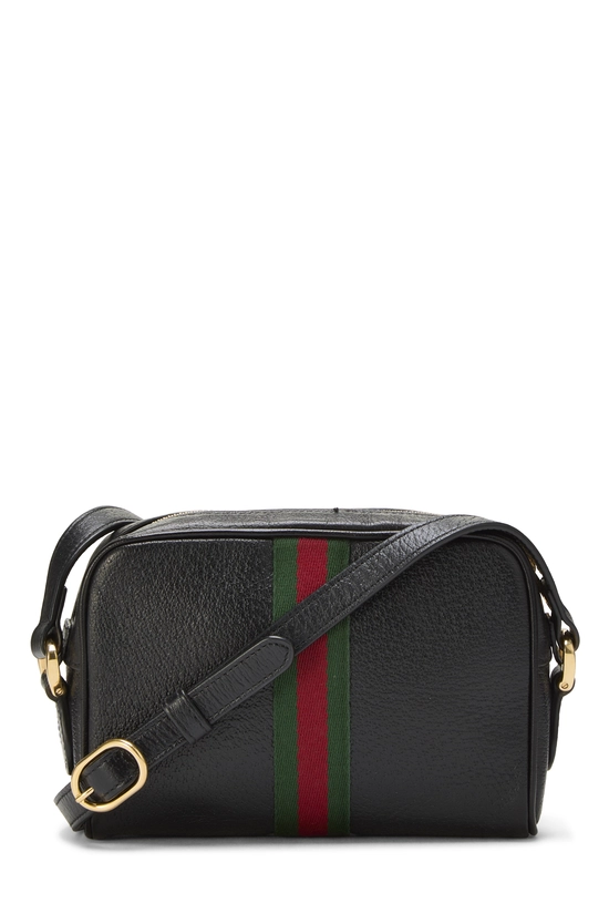 Black Leather Web Ophidia Crossbody Medium, , large image number 3