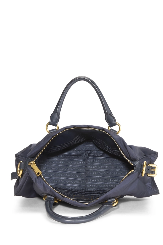 Navy Nylon Convertible Buckle Handbag, , large image number 5