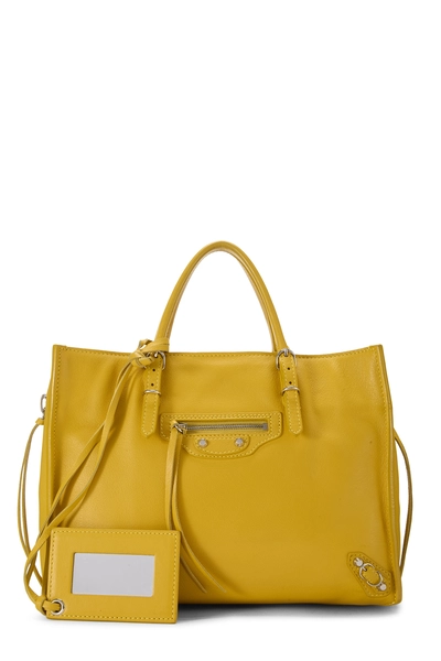 Yellow Calfskin Papier A6 Zip Around Handbag