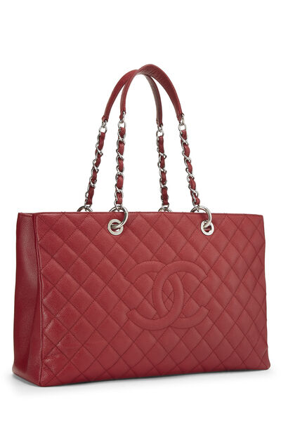 Red Quilted Caviar Grand Shopping Tote (GST) XL , , large