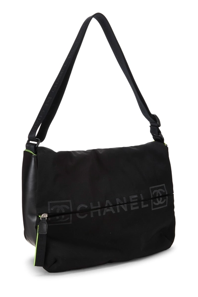 Black Nylon Sportline Messenger, , large