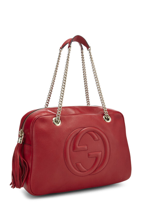 Red Leather Soho Chain Shoulder Bag, , large image number 2