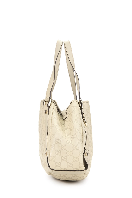 White Guccissima Abbey Tote, , large image number 2
