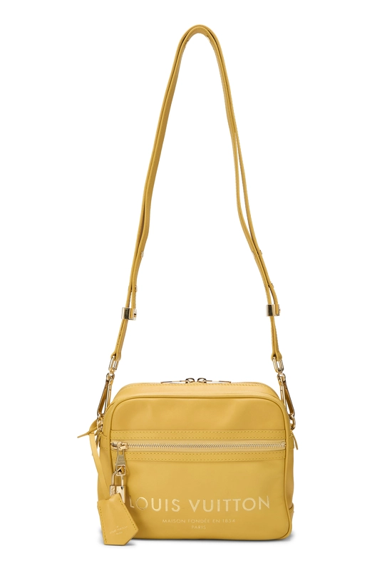 Yellow Leather Flight Paname Takeoff Bag, , large image number 0