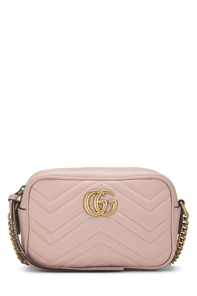 Pink Leather GG Marmont Crossbody Mini