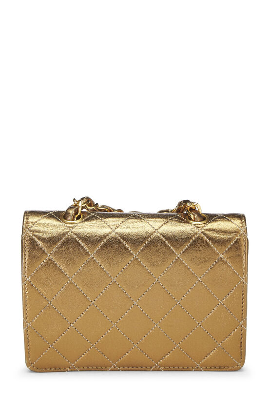 Metallic Gold Quilted Lambskin Half Flap Micro, , large image number 4